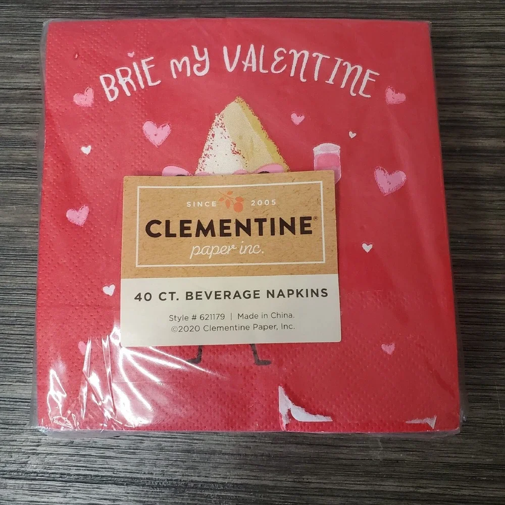 Brie My Valentine Cheese With Sunglasses 40 Count Charcuterie Themed Red Napkins
